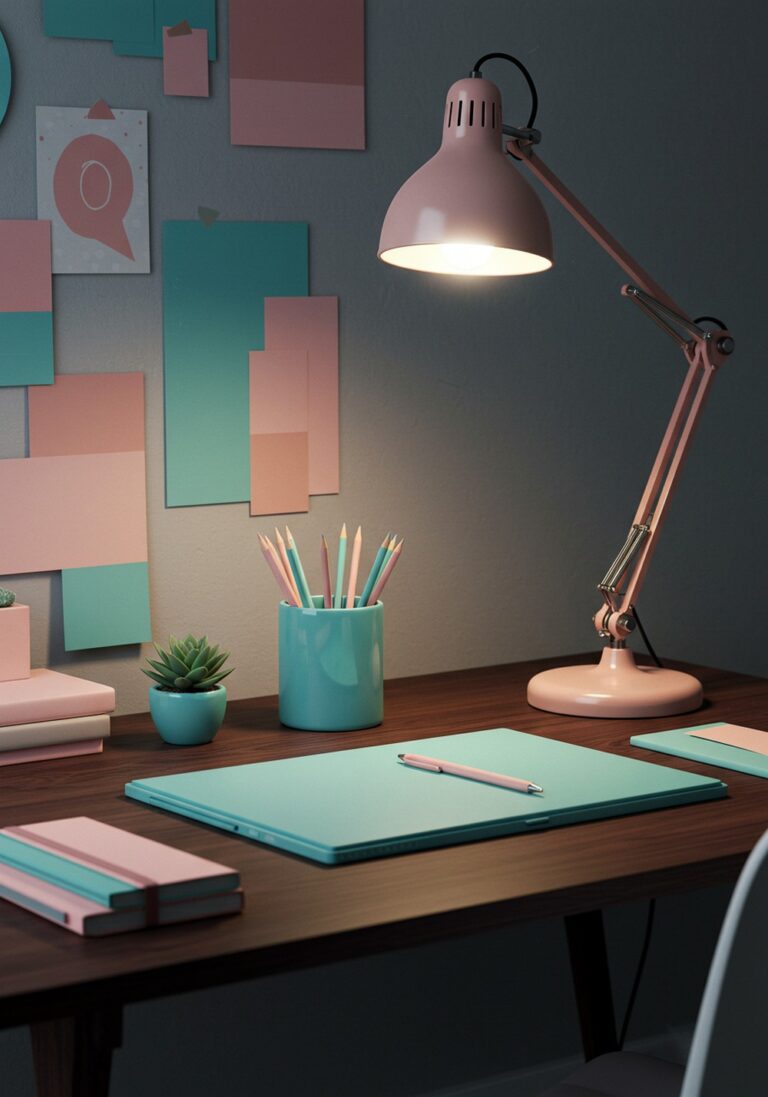 Color Coordination Desk Decor