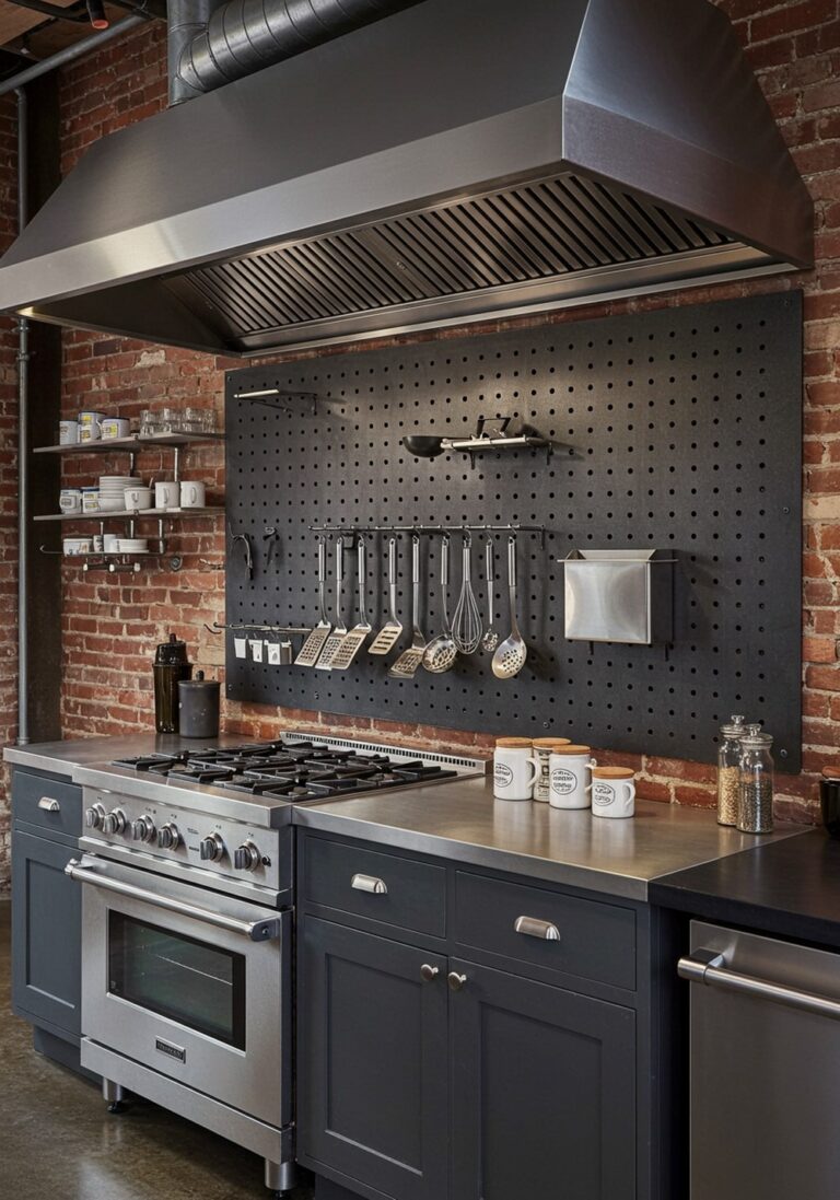 Pegboard Storage Industrial Kitchen