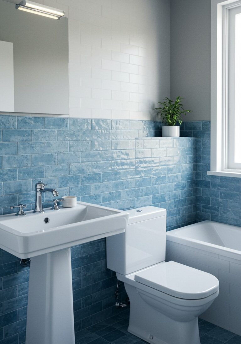 reating a Tiled Backsplash That Extends Bathroom