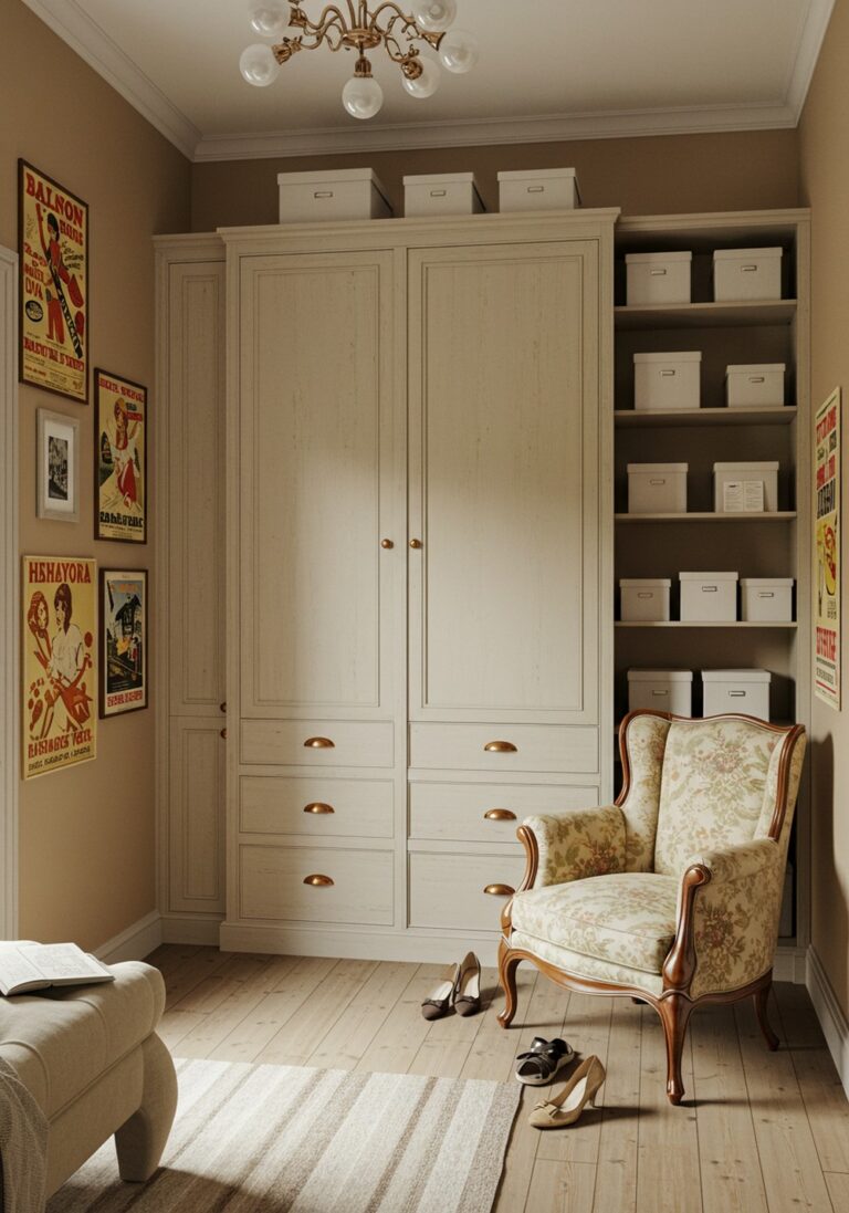 simple Vintage Storage Solutions Stylish Dressing Room